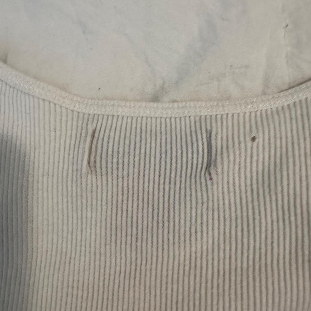 100% Cotton Large Sequin Scoop Neck Tank Top - White - Picture 3 of 4